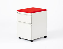 Load image into Gallery viewer, Knoll Mobile Box/File Pedestal w/ Red Cushion
