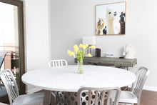 Load image into Gallery viewer, CB2 Como Round Carrara Marble Table w Pedestal Base by Paola Navone
