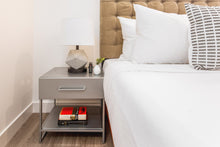 Load image into Gallery viewer, CB2 Proof Metal Modern Nightstand
