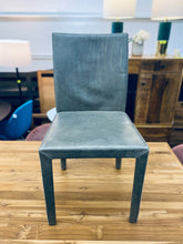 Load image into Gallery viewer, Crate &amp; Barrel Folio Stone Grey Top-Grain Leather Dining Chair
