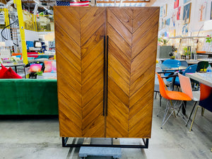 Crate & Barrel Estilo Rustic Wood Cabinet