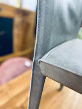 Load image into Gallery viewer, Crate &amp; Barrel Folio Stone Grey Top-Grain Leather Dining Chair
