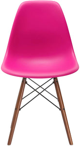 Eames Replica Pink Chair with Dark Wood Eiffel Legs