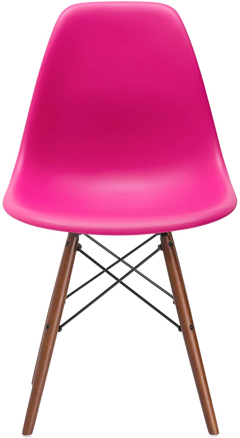 Eames Replica Pink Chair with Dark Wood Eiffel Legs