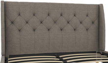 Load image into Gallery viewer, Novogratz Her Majesty Upholstered Grey Linen King Headboard, New in Box
