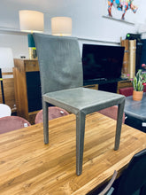 Load image into Gallery viewer, Crate &amp; Barrel Folio Stone Grey Top-Grain Leather Dining Chair
