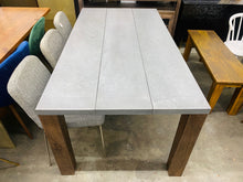 Load image into Gallery viewer, Crate &amp; Barrel Galvin Metal Top Dining Table
