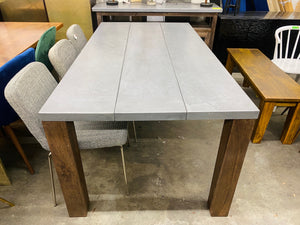 Crate & Barrel Galvin Metal Top Dining Table