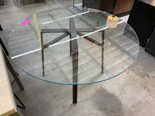 Load image into Gallery viewer, Crate &amp; Barrel Belden Round Dining Table With Glass Top
