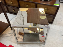 Load image into Gallery viewer, CB2 Harvey Chrome Nightstand, Side Table
