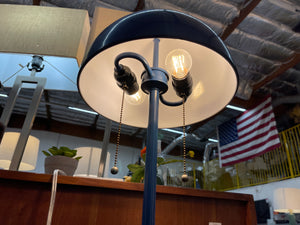 Navy Dome 2-Bulb Lamp w 2 Pulls