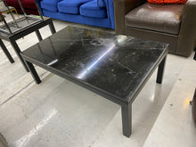 Load image into Gallery viewer, Crate &amp; Barrel Parsons Coffee Table Black Marble Top &amp; Black Steel Base
