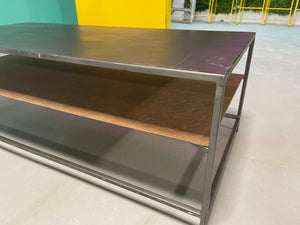 CB2 Mill Large Leather Coffee Table