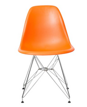 Load image into Gallery viewer, Eames Replica Orange Chair with Silver Metal Eiffel Legs
