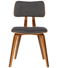 Load image into Gallery viewer, Dining Chair in Charcoal Fabric and Walnut Wood Finish
