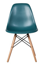 Load image into Gallery viewer, Eames Replica Teal Chair with Light Wood Eiffel Legs
