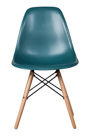 Eames Replica Teal Chair with Light Wood Eiffel Legs