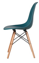 Load image into Gallery viewer, Eames Replica Teal Chair with Light Wood Eiffel Legs
