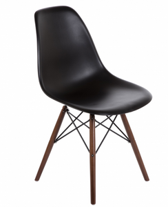 Eames Replica Black Chair with Dark Wood Eiffel Legs
