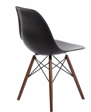 Load image into Gallery viewer, Eames Replica Black Chair with Dark Wood Eiffel Legs
