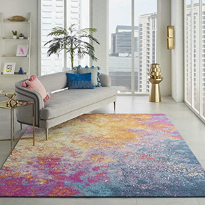 Nourison Passion Modern Abstract Colorful Sunburst Area Rug 3'9"x5'9"
