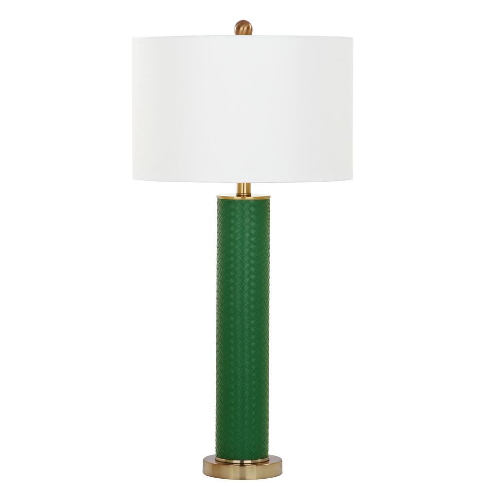 Safavieh Lighting Collection Ollie Dark Green Faux Snakeskin Table Lamp