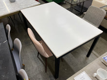 Load image into Gallery viewer, Crate &amp; Barrel Parsons 60&quot;x36&quot;  White Top + Steel Black Base Table
