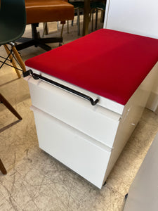 Knoll Mobile Box/File Pedestal w/ Red Cushion