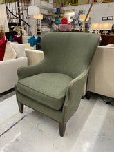 Load image into Gallery viewer, Crate &amp; Barrel Brielle Nailhead Wingback Chair in Green
