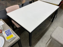 Load image into Gallery viewer, Crate &amp; Barrel Parsons 60&quot;x36&quot;  White Top + Steel Black Base Table
