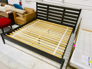 Crate & Barrel Barnes Smoke Brown King Bed