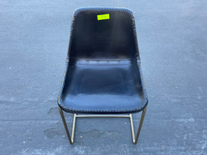 CB2 Roadhouse Black Leather Chair in Black Leather