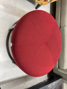 Crate & Barrel Ainsley Round Red Cocktail Ottoman