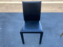 Load image into Gallery viewer, Crate &amp; Barrel Folio Saddle Top-Grain Leather Dining Chair in Black
