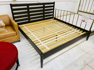 Crate & Barrel Barnes Smoke Brown King Bed