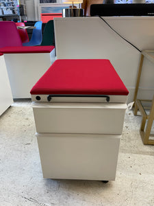 Knoll Mobile Box/File Pedestal w/ Red Cushion