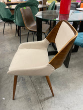 Load image into Gallery viewer, Mid-Century Dining Chair Wooden with Upholstered Fabric in Brown
