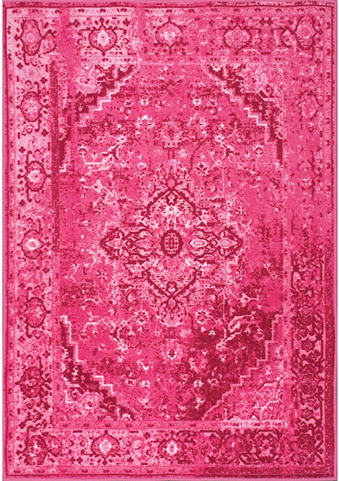 nuLOOM Reiko Vintage Persian Area Rug, 9' x 12', Pink – 123 Pivot