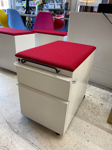 Knoll Mobile Box/File Pedestal w/ Red Cushion