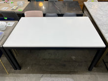 Load image into Gallery viewer, Crate &amp; Barrel Parsons 60&quot;x36&quot;  White Top + Steel Black Base Table
