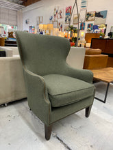 Load image into Gallery viewer, Crate &amp; Barrel Brielle Nailhead Wingback Chair in Green
