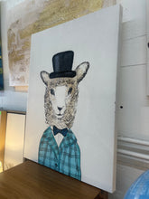 Load image into Gallery viewer, Framed Llama Art Canvas By Fabrice de Villeneuve
