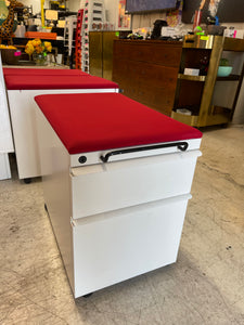 Knoll Mobile Box/File Pedestal w/ Red Cushion