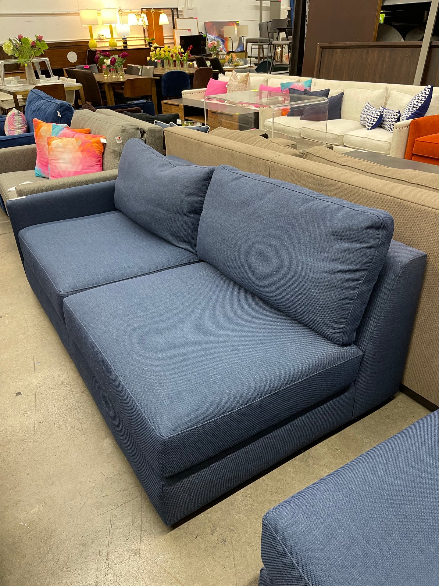 Crate & Barrel Drake Sofa Left Arm or Right Arm in Dark Blue - extra 30% off in store