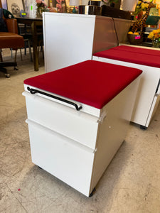 Knoll Mobile Box/File Pedestal w/ Red Cushion