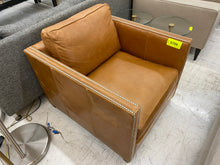 Load image into Gallery viewer, Crate &amp; Barrel Dryden Leather Chair with Nailheads
