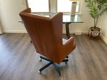 Load image into Gallery viewer, Crate &amp; Barrel Neo Leather Wingback Office Chair
