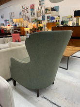 Load image into Gallery viewer, Crate &amp; Barrel Brielle Nailhead Wingback Chair in Green
