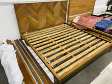 Load image into Gallery viewer, Crate &amp; Barrel Chevron King Bed

