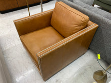 Load image into Gallery viewer, Crate &amp; Barrel Dryden Leather Chair with Nailheads
